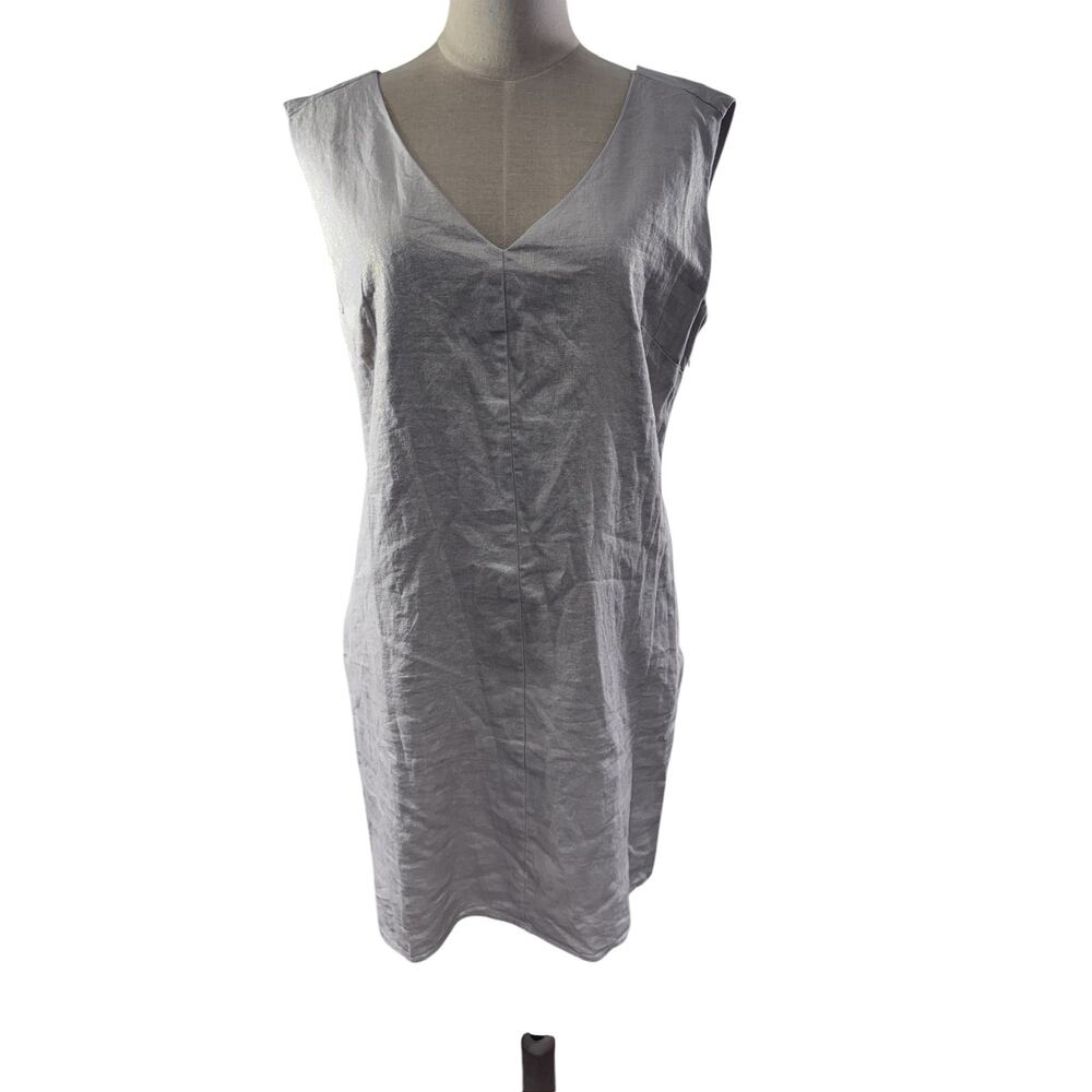 "NICOLE MILLER" Sleeveless Linen Dress SZ M Tan FINAL‎ SALE ! PLZ READ!! DAMAGED